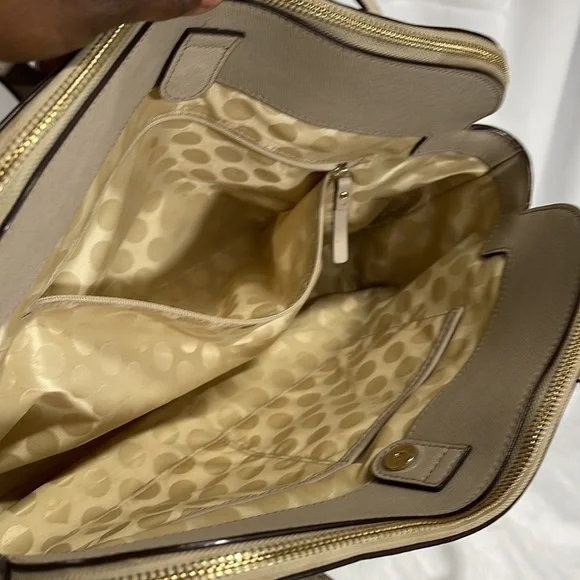 Kate Spade Leather Handbag Color Gray/Taupe - Picture 4 of 16